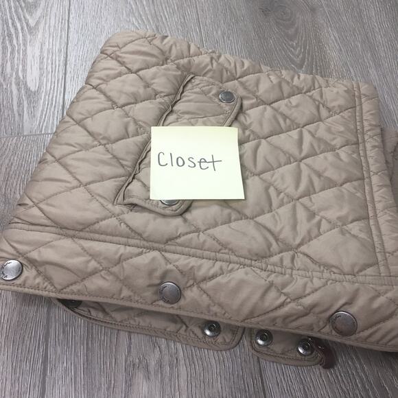 Brooks Brothers Womens Quilted Vest Jacket Lined Snap Button Beige Medium - Picture 7 of 7